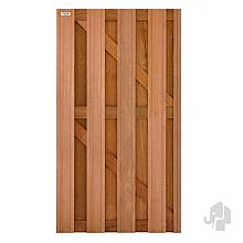 Elephant tuindeur Kempas FSC hardhout 41x900x1800mm V-groeven / RVS geschroefd