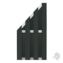 Elephant schutting Design houtcomposiet FSC/GRS 39x900x1800mm halfschuin antraciet/alu liggers