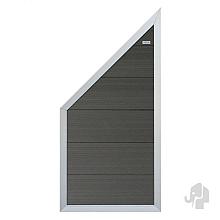 Elephant schutting Forte houtcomposiet FSC/GRS 40x900x1800mm halfschuin antraciet/aluminium kader