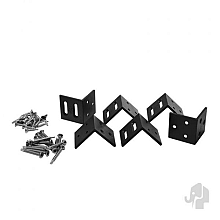 Elephant hoek beslagset antraciet gecoat aluminium 6 stuks in blister tbv houtcomposiet schuttingen