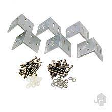 Elephant hoek beslagset geanodiseerd aluminium 6 stuks in blister tbv houtcomposiet schuttingen