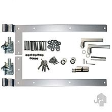 Elephant beslagset alu kleur tbv Forte tuindeur hengen, duimen, deurkrukken, cilinderslot