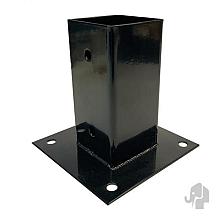 Elephant paalhouder met voet staal tbv alle palen 70x70mm zwart gepoedercoat