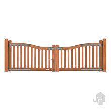 Elephant poort Belvedere dubbel Bangkirai hardhout 45x3000x1000mm golf incl. beslagset 008996