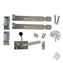 Elephant beslagset tbv tuinpoort Luxe golf 95x85cm hengen, duimen en poortsluiting verzinkt