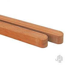 Elephant geschaafde paal Bangkirai hardhout 110x110x1800mm met afgeronde kop en V-groeven