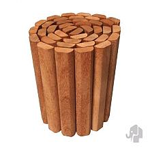 Elephant rolborder duurzaam hardhout FSC 400x1800mm bevestigd met staaldraad