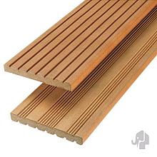 Elephant vlonderplank Garapa hardhout 19x145mm groeven profiel / semi-ribbel