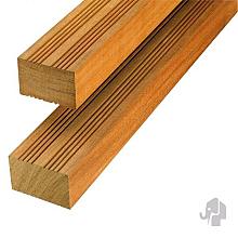 Elephant geschaafde balk duurzaam Hardhout FSC 45x68mm gevingerlast (extra recht) semi ribbel