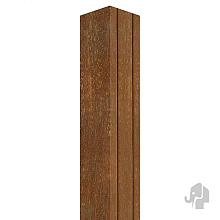 Elephant geschaafde paal Azobé FSC hardhout 60x60mm 4-zijdig 2 V-groeven en gepunt