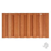 Elephant halfhoge schutting Kempas FSC hardhout 39x1800x900mm 15 planks / V-groeven / RVS