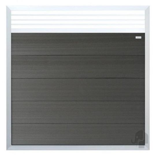 Elephant schutting Forte houtcomposiet FSC/GRS 40x1800x1800mm antraciet/alu kader - decorelement
