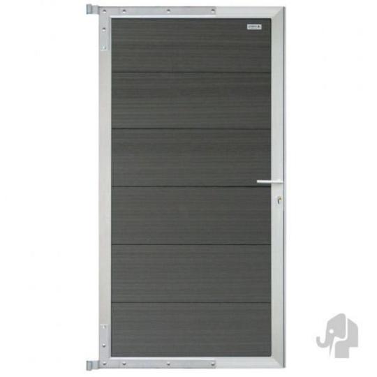 Elephant beslagset alu kleur tbv Forte tuindeur hengen, duimen, deurkrukken, cilinderslot